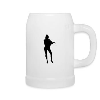 Singer and Dancer Silhouette vector design - Beer Mug - white - Right