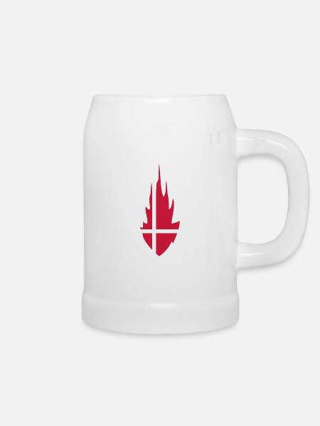 Denmark Danmark Fire Flame Design - Bierkrug - Weiß
