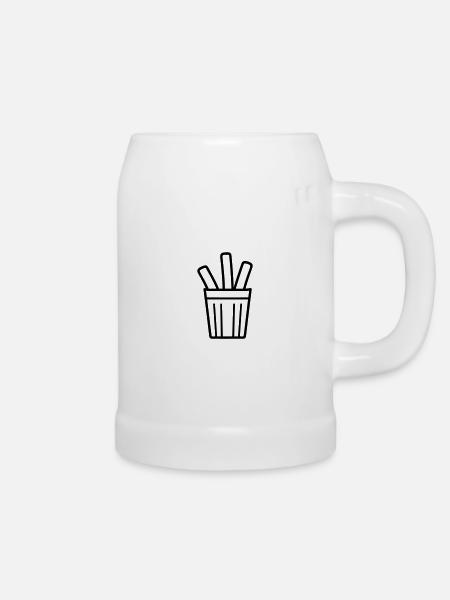 Pommes frites - Bierkrug - Weiß