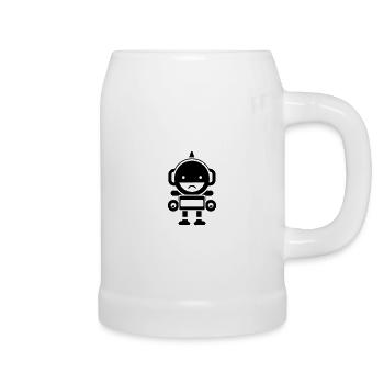 Petit robot - Chope en céramique - blanc - Droite