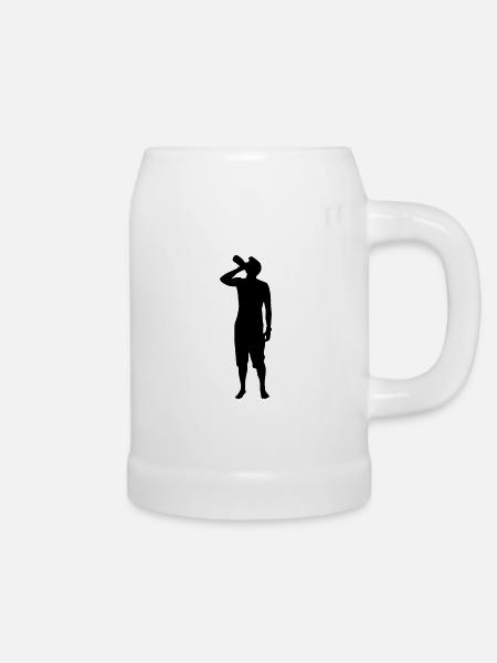 drinking man - Bierkrug - Weiß