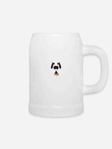Hund stilisiert - Bierkrug - Weiß