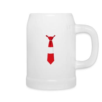 Latvia Tie – Flag Design - Beer Mug - white - Right