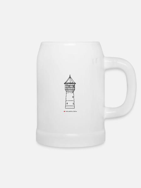 Wasserturm heller HG - Bierkrug - Weiß