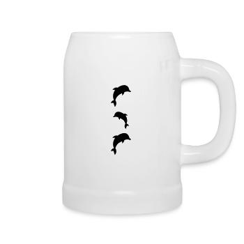 dolphins - Bierkrug - Weiß - Rechts