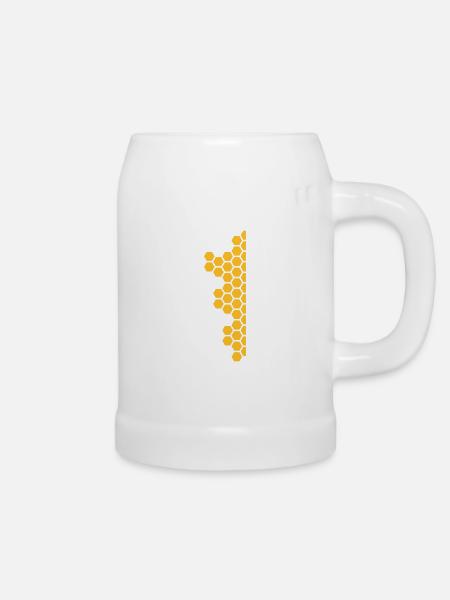 Honeycombs Pattern - Bierkrug - Weiß