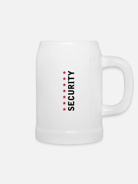 Security Text Logo - Bierkrug - Weiß