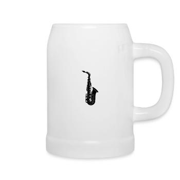 saxophone - Chope en céramique - blanc - Droite