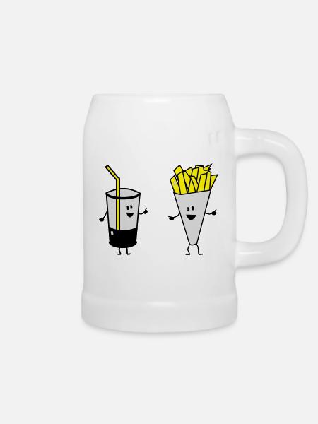 french fries drink - Bierkrug - Weiß