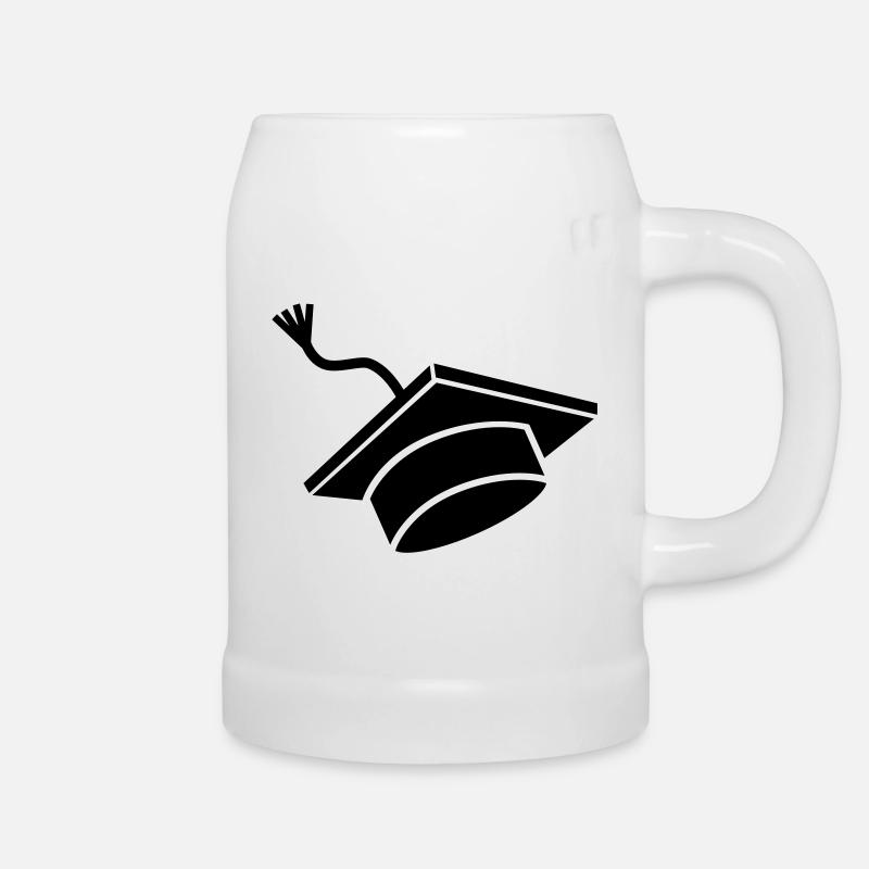 Mortarboard - Beer Mug - white