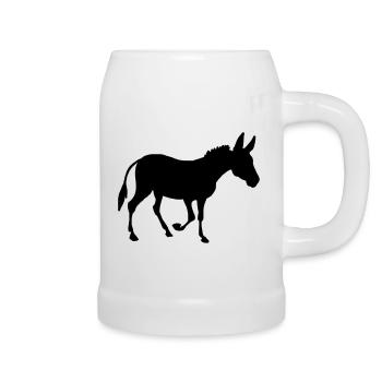 Âne - Chope en céramique - blanc - Droite