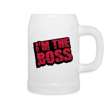 Cool I´m la conception de Logo Boss - Chope en céramique - blanc - Droite