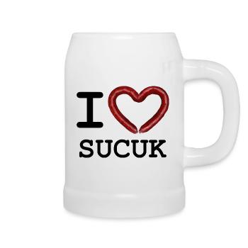 I Love Sucuk - Beer Mug - white - Right