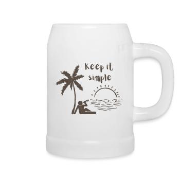 Restez simple - Chope en céramique - blanc - Droite