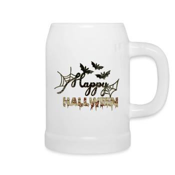 Halloween scary witch horror ghost monster - Beer Mug - white - Right