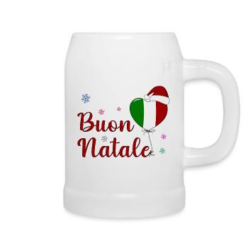 Buon Natale Weihnachten Italien Flagge - Bierkrug - Weiß - Rechts