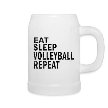 Manger dormir Volleyball répéter pour les amateurs de volley-ball - Chope en céramique - blanc - Droite
