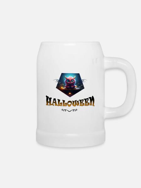 Halloween 2023 Monstre rose - Chope en céramique - blanc