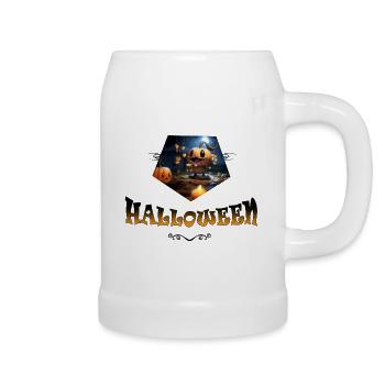 Halloween 2023 Citrouille gourmande - Chope en céramique - blanc - Droite