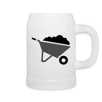 Schubkarre Symbol - Bierkrug - Weiß - Rechts