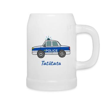Polizei Kinder Motiv Tatütata Junge Mädchen Hero - Bierkrug - Weiß - Rechts
