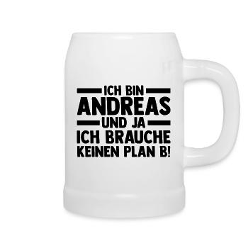 Vorname Andreas - Bierkrug - Weiß - Rechts