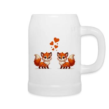 fuchs comic love - Bierkrug - Weiß - Rechts