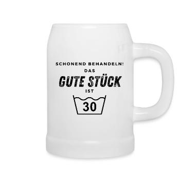 Schonend behandeln! 30. Geburtstag - Bierkrug - Weiß - Rechts