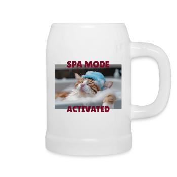 Spa-Modus Katze - Bierkrug - Weiß - Rechts