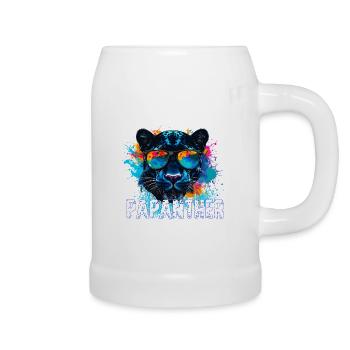 Panther with sunglasses, illustration,graffiti - Beer Mug - white - Right