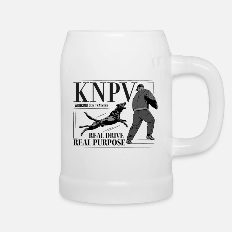 KNPV Working Dog Training  - Beer Mug - white