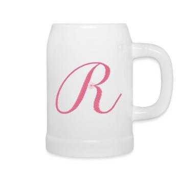 R, for Royal, delicate elegance with meaning - Beer Mug - white - Right