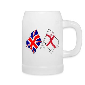 City of London & Great Britain Flags - Beer Mug - white - Right