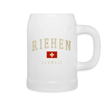 Riehen – Schweizer Identität aus dem Kanton Basel - Bierkrug - Weiß - Rechts