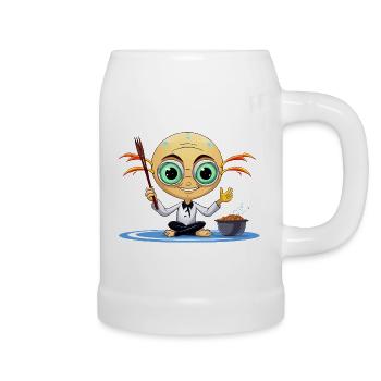 Zen Extraterrestrial Meditator - Beer Mug - white - Right