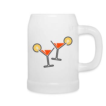 2 Cocktailgläser / Cocktail / Martini + (Orange) - Bierkrug - Weiß - Rechts