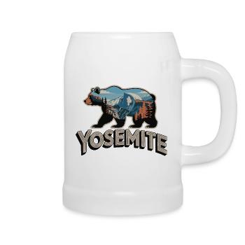 Yosemite Bär - Nationalpark Outdoor Design - Bierkrug - Weiß - Rechts