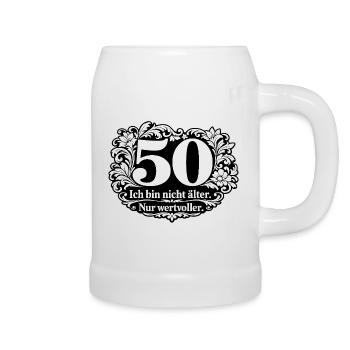 50 Jahre: Nicht älter, wertvoller - Bierkrug - Weiß - Rechts