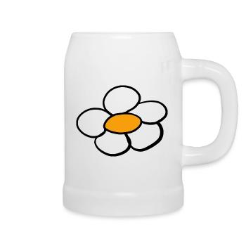 Fleurs rétro pour enfants des années 60 à 80 - Chope en céramique - blanc - Droite