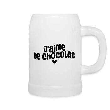 j'aime le chocolat - Chope en céramique - blanc - Droite