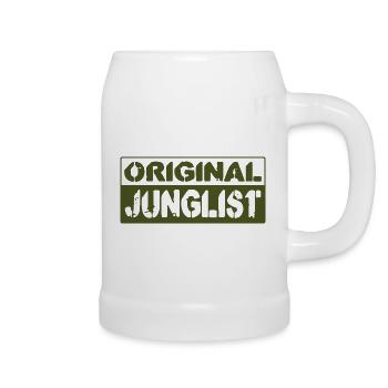 Original Junglist DNB Drum n Bass Green Remix - Beer Mug - white - Right