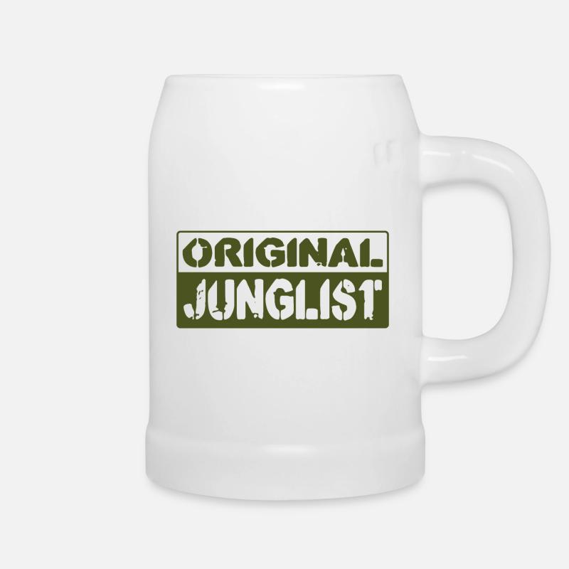 Original Junglist DNB Drum n Bass Green Remix - Bierkrug - Weiß