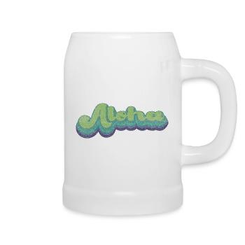 Vintage retro Aloha - Chope en céramique - blanc - Droite