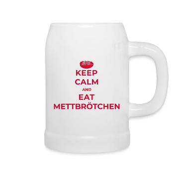 Keep Calm and eat Mettbrötchen - Bierkrug - Weiß - Rechts
