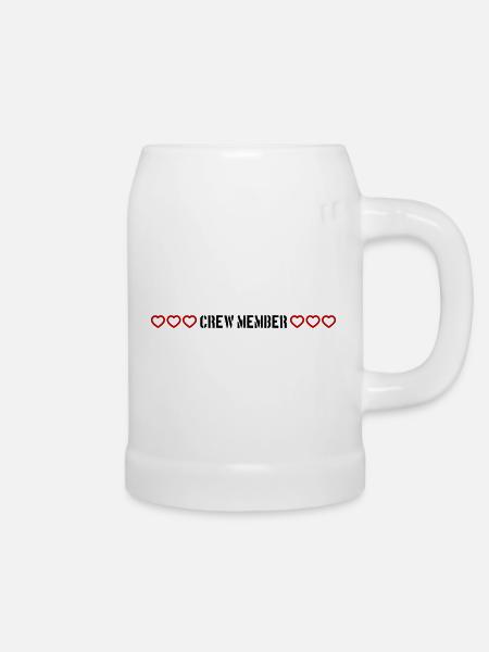 Crew Mitglied Herz Liebe - Bierkrug - Weiß