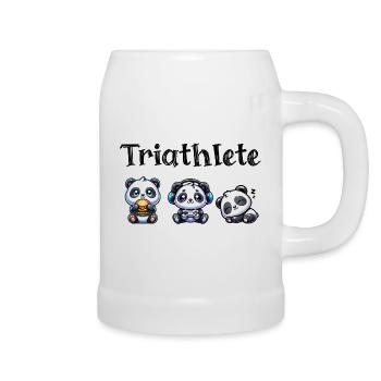 Triathlète Panda - Chope en céramique - blanc - Droite