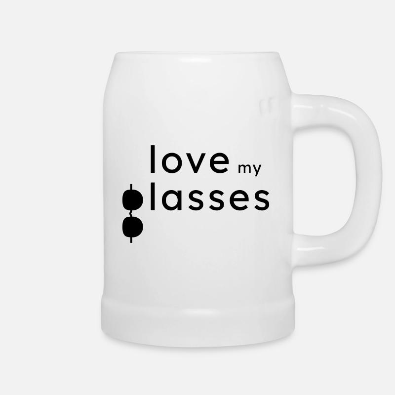 Love my Glasses - Bierkrug - Weiß