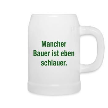 schlauer Bauer, schlauer Landwirt - Bierkrug - Weiß - Rechts