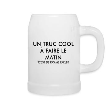 Un Truc Cool à Faire Le Matin - Chope en céramique - blanc - Droite