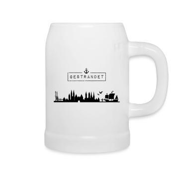 Skyline Hansestadt Lübeck | Gestrandet | HL - Bierkrug - Weiß - Rechts